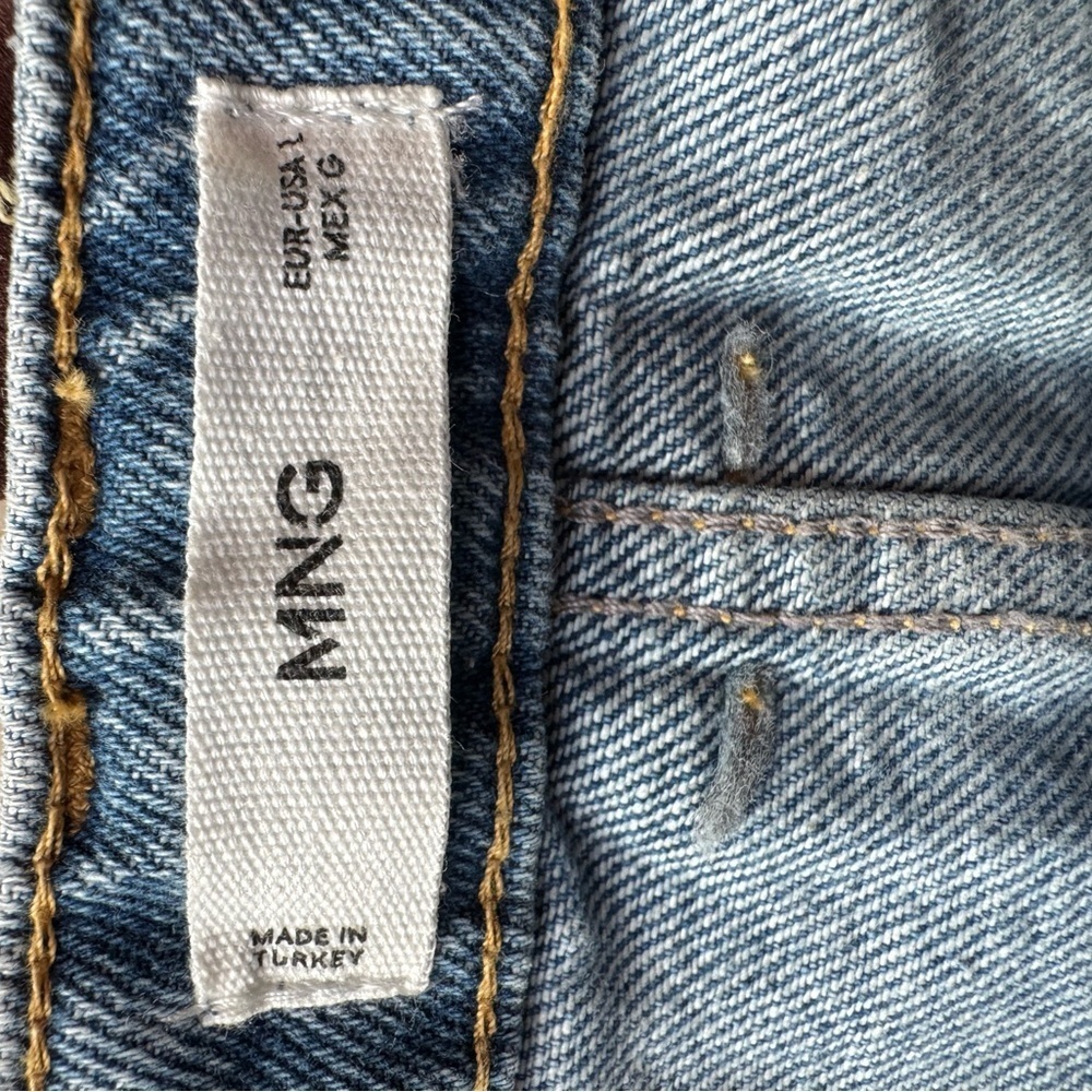 Mango Denim Midi Skirt High Rise Front Slit Y2K Minimalist Cottagecore Western - Picture 4 of 5
